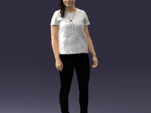 000522 Casual Young Woman Standing Modern Female Character 3D Model