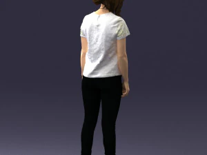 000522 Casual Young Woman Standing Modern Female Character 3D Model