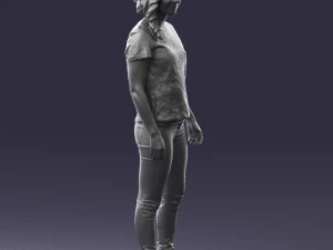 000522 Casual Young Woman Standing Modern Female Character 3D Model