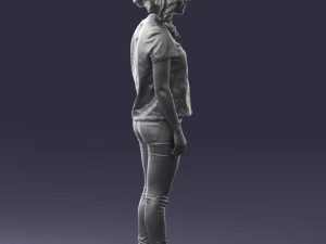 000522 Casual Young Woman Standing Modern Female Character 3D Model