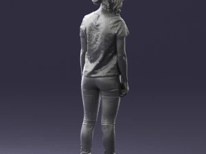 000522 Casual Young Woman Standing Modern Female Character 3D Model