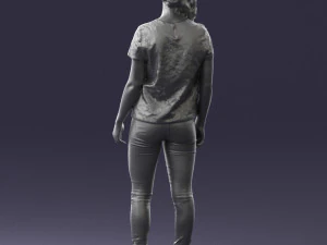 000522 Casual Young Woman Standing Modern Female Character 3D Model