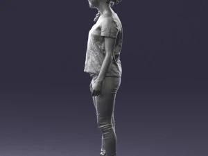 000522 Casual Young Woman Standing Modern Female Character 3D Model