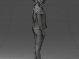000522 Casual Young Woman Standing Modern Female Character 3D Model
