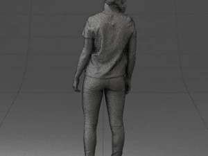 000522 Casual Young Woman Standing Modern Female Character 3D Model
