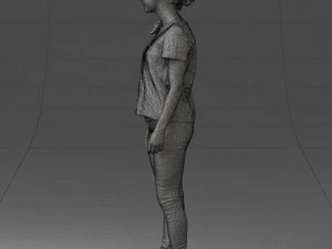 000522 Casual Young Woman Standing Modern Female Character 3D Model