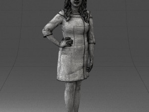 woman in dress 0190 3D Модель