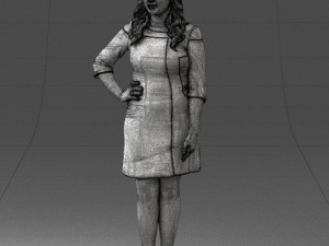 woman in dress 0190 3D Модель