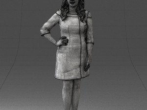 woman in dress 0190 3D Модель