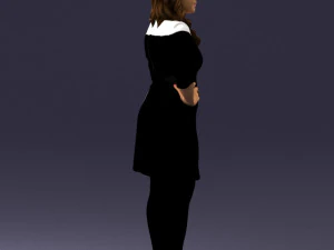 000526 Stylish Woman in Black and White Dress Modern Female Character 3d print ready 3D Print Model
