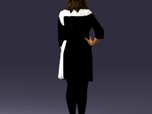 000526 Stylish Woman in Black and White Dress Modern Female Character 3d print ready 3D Print Model