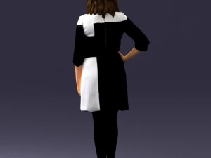 000526 Stylish Woman in Black and White Dress Modern Female Character 3d print ready 3D Print Model