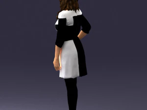 000526 Stylish Woman in Black and White Dress Modern Female Character 3d print ready 3D Print Model