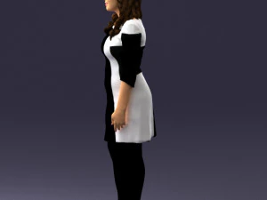 000526 Stylish Woman in Black and White Dress Modern Female Character 3d print ready 3D Print Model