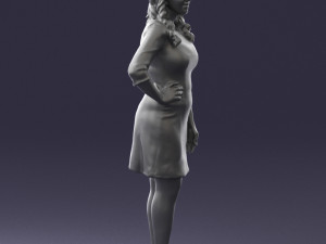 woman in dress 0190 3d print ready Model Cetak 3D