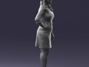 000526 Stylish Woman in Black and White Dress Modern Female Character 3d print ready 3D Print Model
