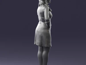 000526 Stylish Woman in Black and White Dress Modern Female Character 3d print ready 3D Print Model