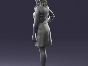 000526 Stylish Woman in Black and White Dress Modern Female Character 3d print ready 3D Print Model
