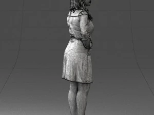 000526 Stylish Woman in Black and White Dress Modern Female Character 3d print ready 3D Print Model