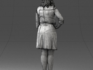 woman in dress 0190 3d print ready Model Cetak 3D