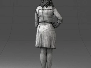 000526 Stylish Woman in Black and White Dress Modern Female Character 3d print ready 3D Print Model