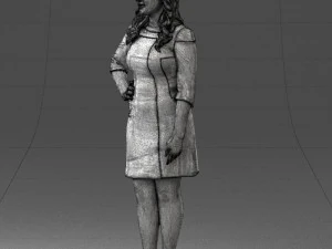 000526 Stylish Woman in Black and White Dress Modern Female Character 3d print ready 3D Print Model