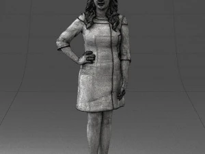 000526 Stylish Woman in Black and White Dress Modern Female Character 3d print ready 3D Print Model