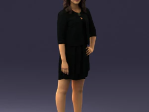 woman in black dress 0192 3D Model