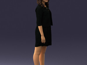 woman in black dress 0192 3D 모델