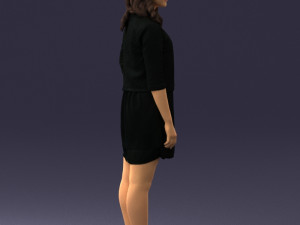 woman in black dress 0192 3D 모델