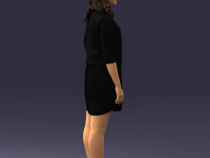 woman in black dress 0192 3D Model