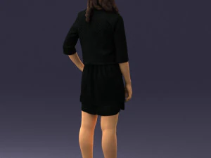 woman in black dress 0192 3D Model