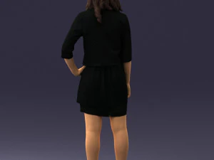 woman in black dress 0192 3D Model