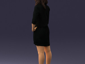 woman in black dress 0192 3D 모델