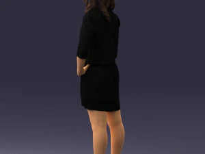 woman in black dress 0192 3D Model
