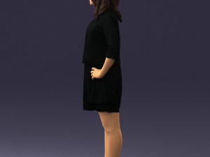 woman in black dress 0192 3D 모델
