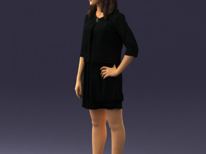 woman in black dress 0192 3D 모델