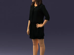 woman in black dress 0192 3D Model