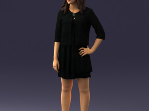 woman in black dress 0192 3D 모델