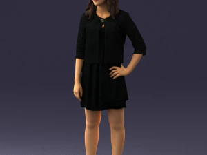 woman in black dress 0192 3D Model