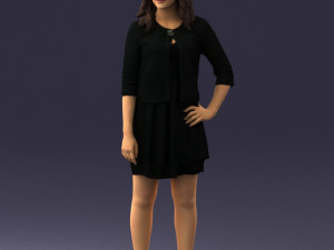 woman in black dress 0192 3D 모델