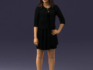 woman in black dress 0192 3D Model
