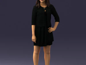 woman in black dress 0192 3D Model