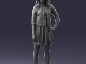 woman in black dress 0192 3D 모델