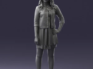 woman in black dress 0192 3D Model