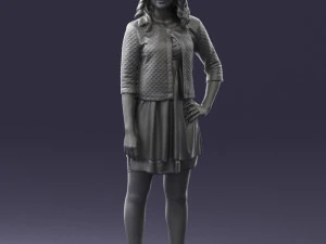 woman in black dress 0192 3D Model