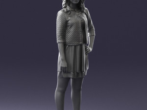 woman in black dress 0192 3D 모델