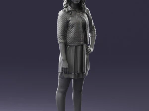 woman in black dress 0192 3D Model