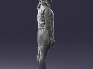 woman in black dress 0192 3D 모델