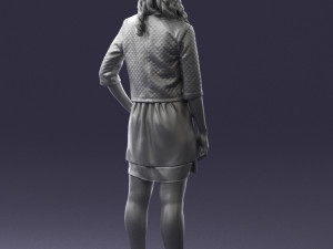 woman in black dress 0192 3D 모델